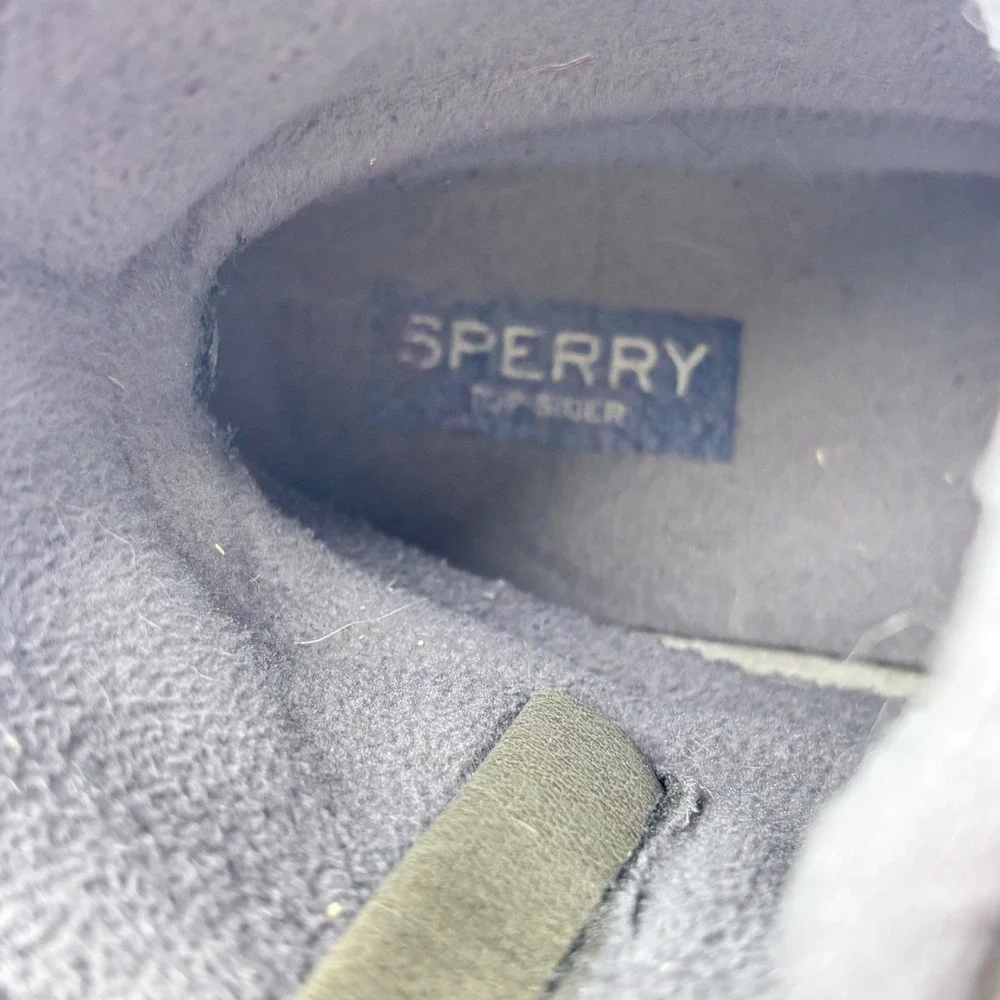 Sperry Saltwater Duck Boots‎ Gray Black Leather Rubber Rain Winter Womens 9.5